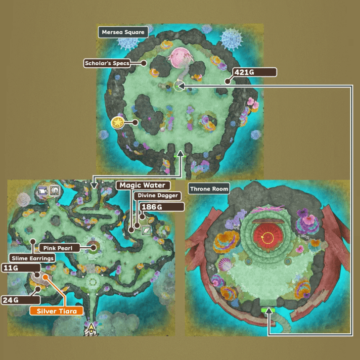 Mersea Map and Treasure Chests