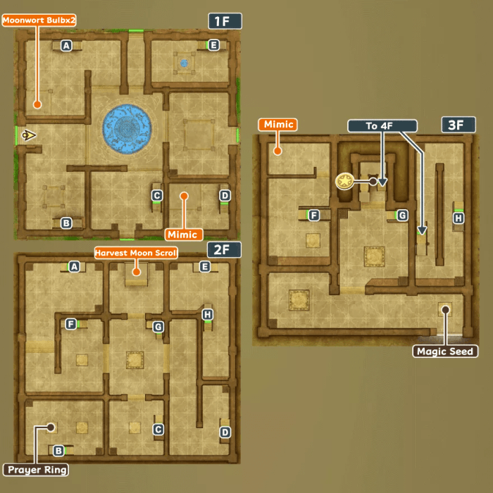 Tower of the Moon Map and Treasure Chests