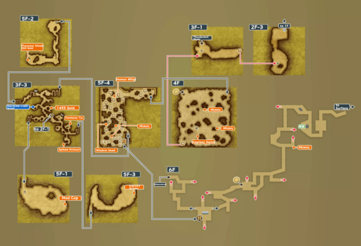 Passage to Rendarak Map and Treasure Chests