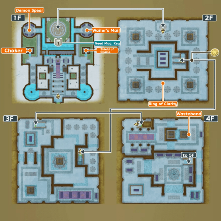 Hall of Hargon Map and Treasure Chests