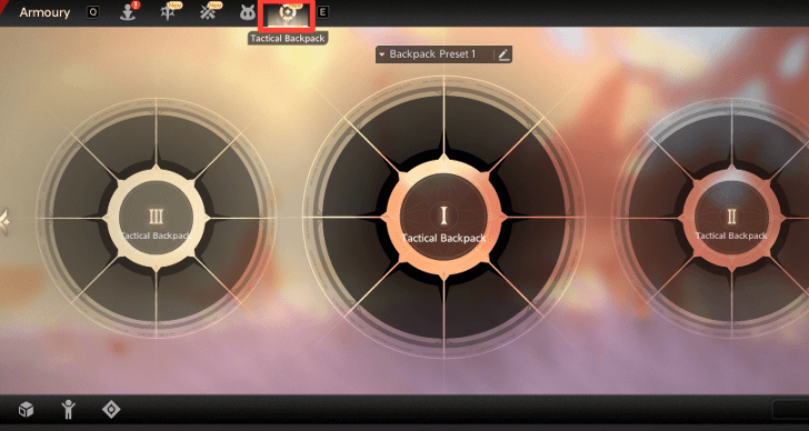 Click the Tactical Backpack Tab DNA