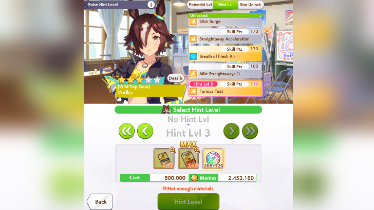 Raise Hint Levels from Enhance Tab