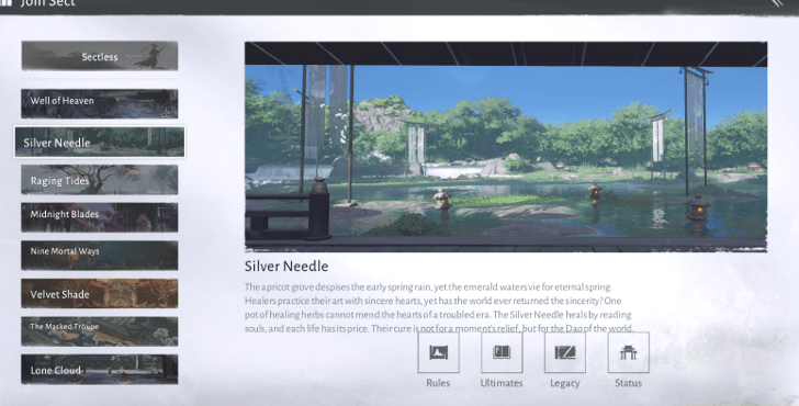 List of All Sects - Sect Choices