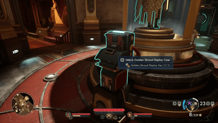 Open Golden Shroud Display Case