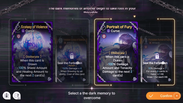 Chaos Zero Nightmare - Forbidden Cards Screen