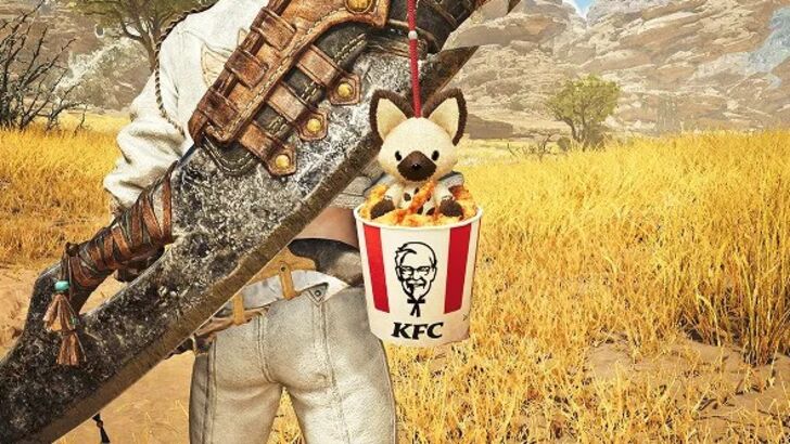 Felyne in Bucket of KFC in Monhun Wilds