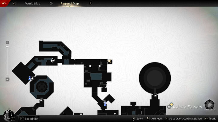Icelake Sewer Traversal Challenge 1 Map