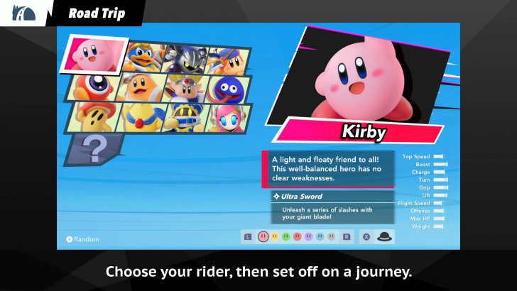 Kirby Air Riders - You Can Choose Your Rider in Road Trip