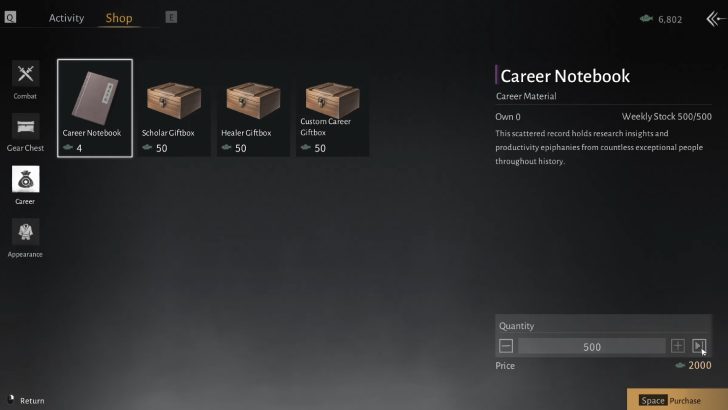 Profession Notebook Stocks in the Shop