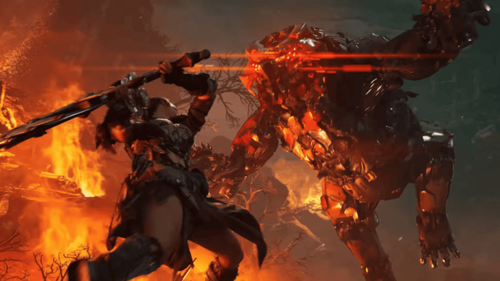 Player Character Battling Against Mechanic Enemy