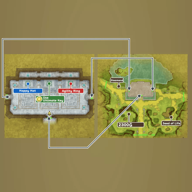 Shrine North of Beran Map and Treasure Chests