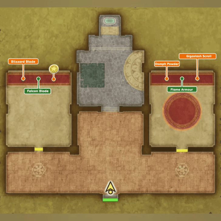 Shrine East of Slewse Map and Treasure Chests