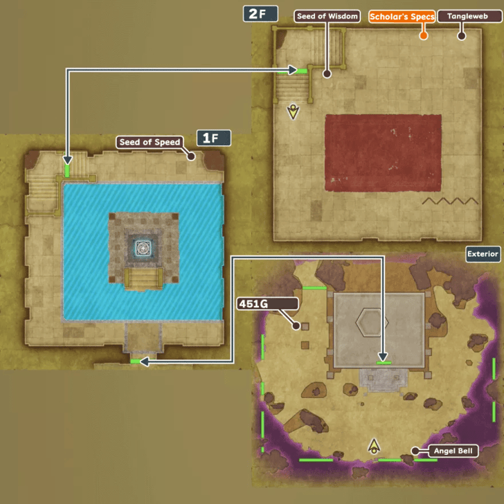 Shrine South of Rendarak Map and Treasure Chests