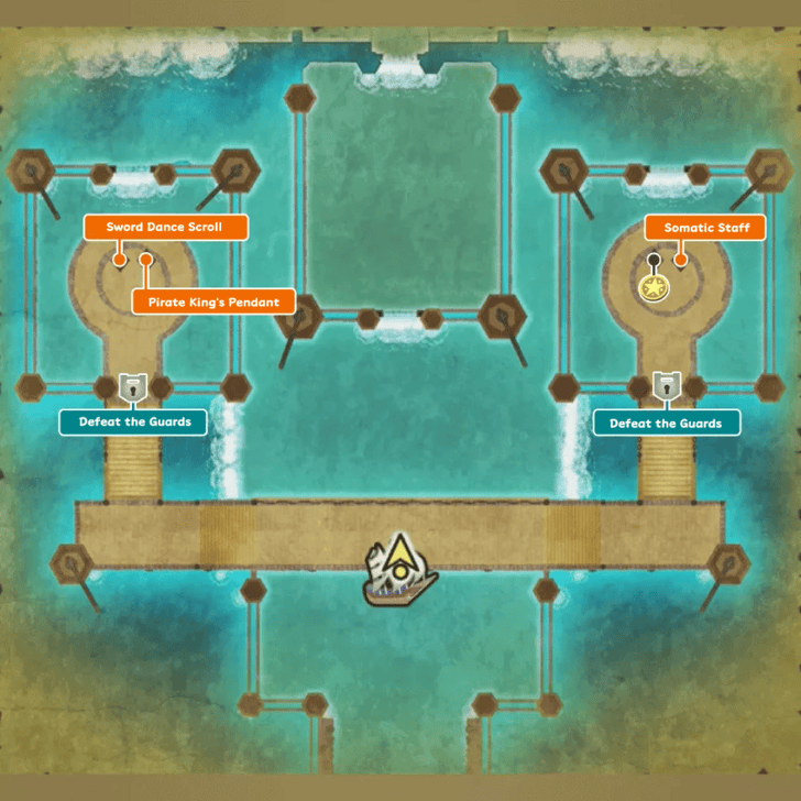 Western Seabed Storeroom Map and Treasure Chests