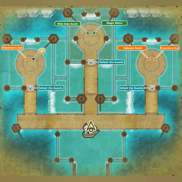 Northern Seabed Storeroom Map and Treasure Chests