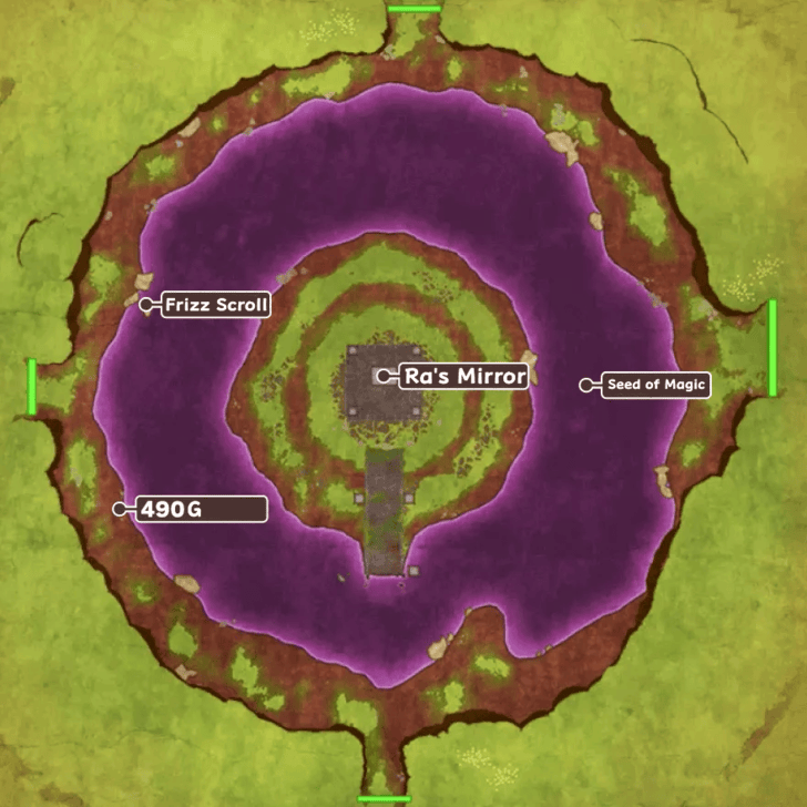 Swamp Shrine Map and Treasure Chests