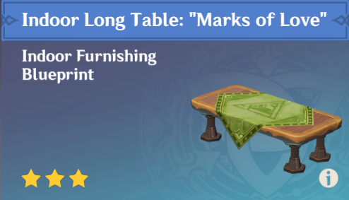 Genshin Impact - How to Get Indoor Long Table - Marks of Love Furnishing