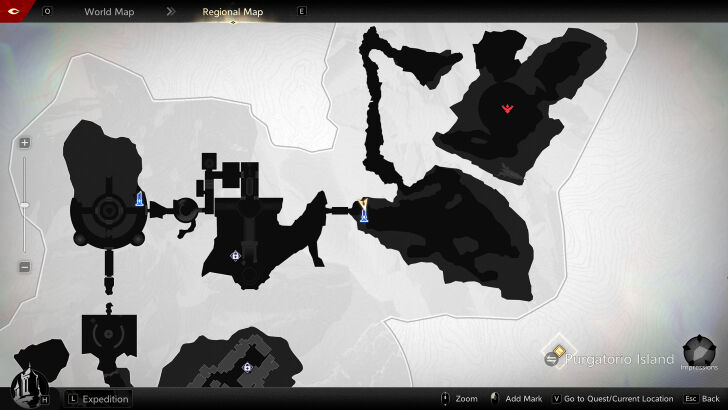 Purgatorio Island Traversal Challenge 2 Map