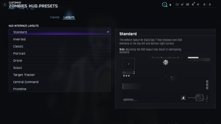 Layout Tab Zombies HUD Presets