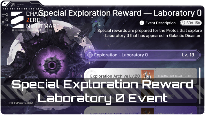 Chaos Zero Nightmare - Exploration Event Laboratory 0 Top Banner