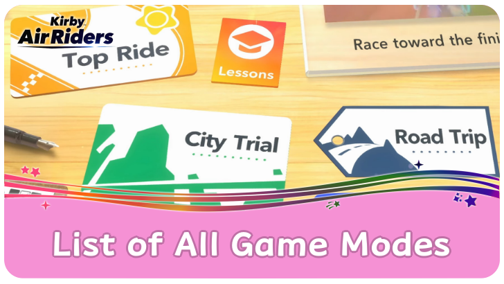 Kirby Air Riders List of All Game Modes