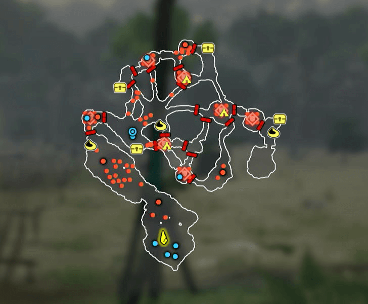 Lanayru Defiled Map with Korok Seed and Chest Locations