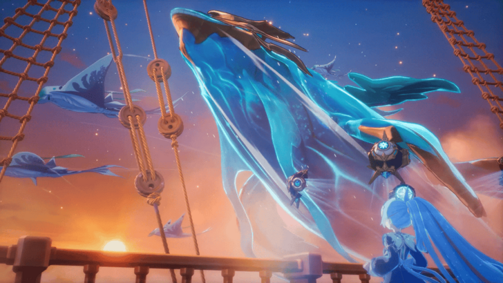 Large Mystical Whale-Like Creature In The Sky