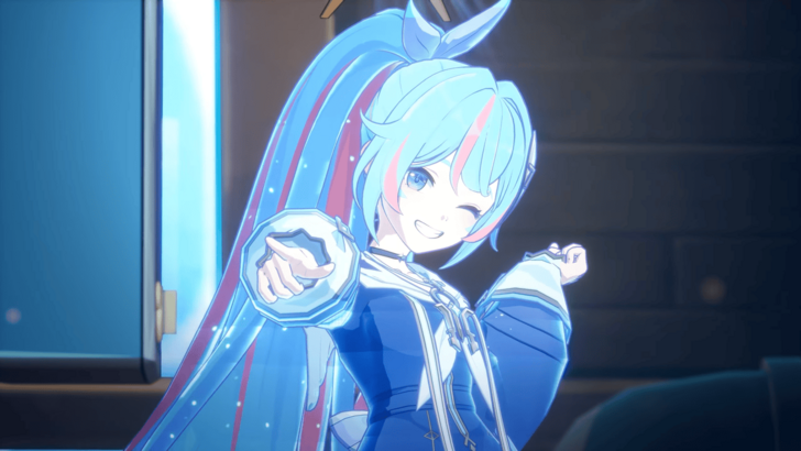 Blue-Pink Haired Character Posing