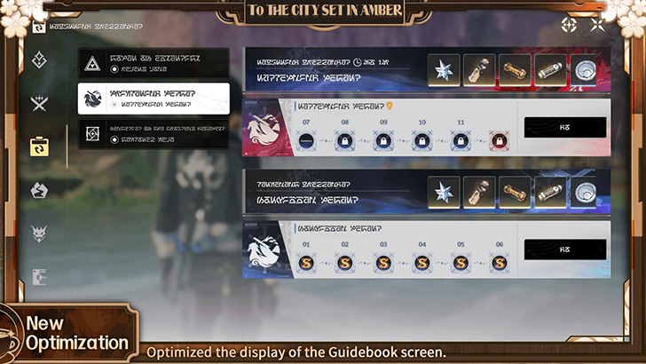 Wuthering Waves Optimized Guidebook Display