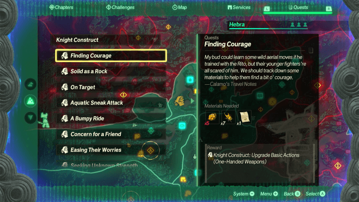 Knight Construct Quest - Finding Courage