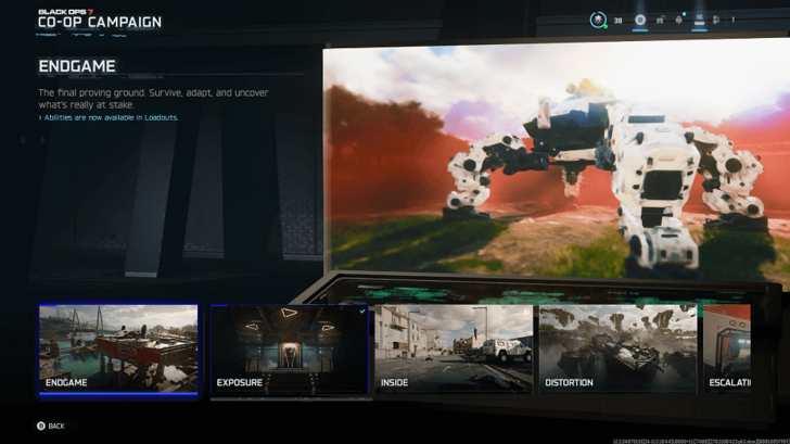 Endgame Mission Select