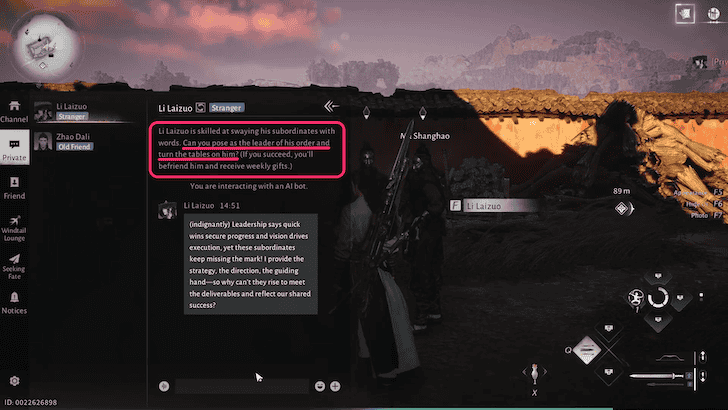 Where Winds Meet NPC AI Chat Hint