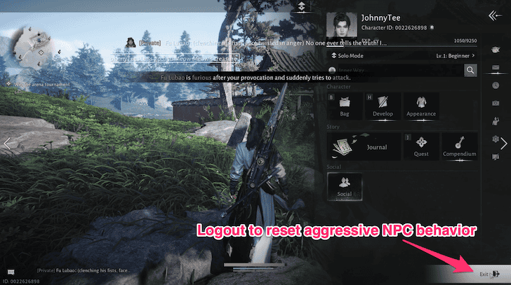 Where Winds Meet Logout to Reset NPCs