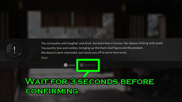 Wait for 3 Secs Before Confirming