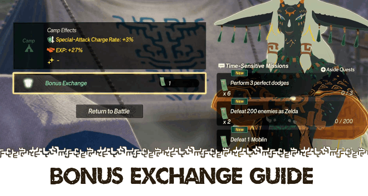 Hyrule Warriors Age of Imprisonment - Bonus Exchange Guide