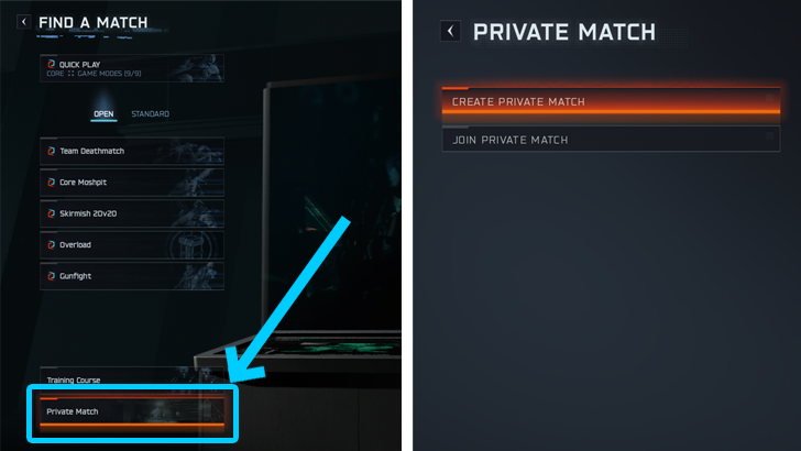 3 - Select Private Match