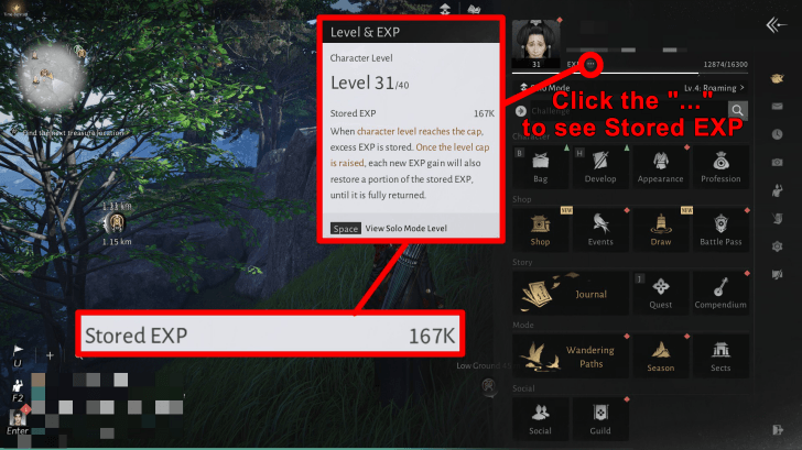 How to See Stored EXP