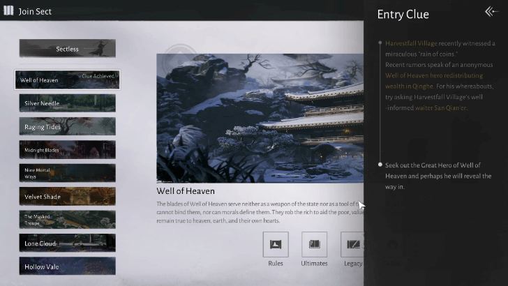 Well of Heaven Clues