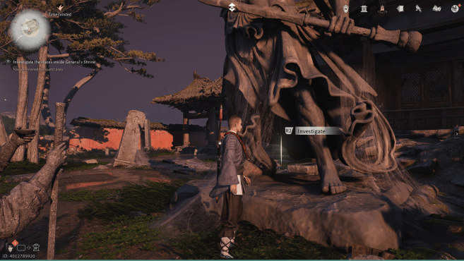 Investigate the Base of the Statue Outside