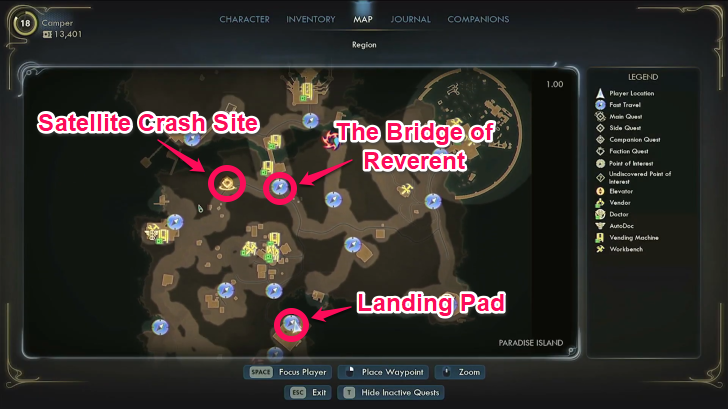 Satellite Crash Site Location