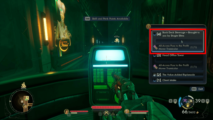 Tramicular to Back-Deck Steerage