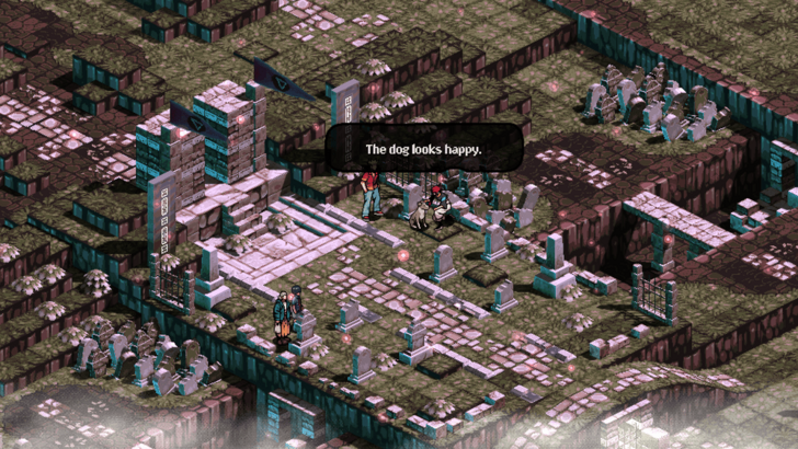 Happy Dog In Cemetery