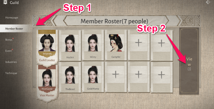 Guild Menu - How to Leave Guild