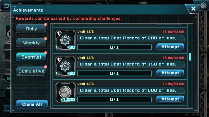 Special Operation Event Rewards