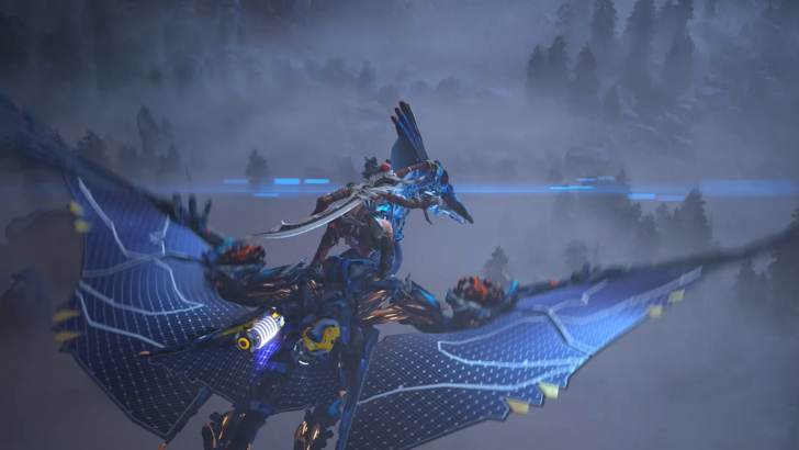 Horizon Steel Frontiers Character Riding A Flying Machine