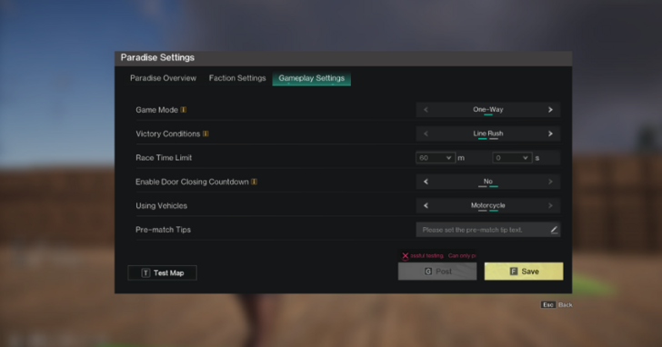Once Human - Paradise Settings