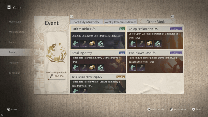 Guild Events and Bonuses