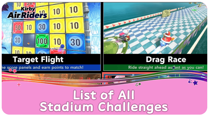 Kirby Air Riders List of All Stadium Challenges