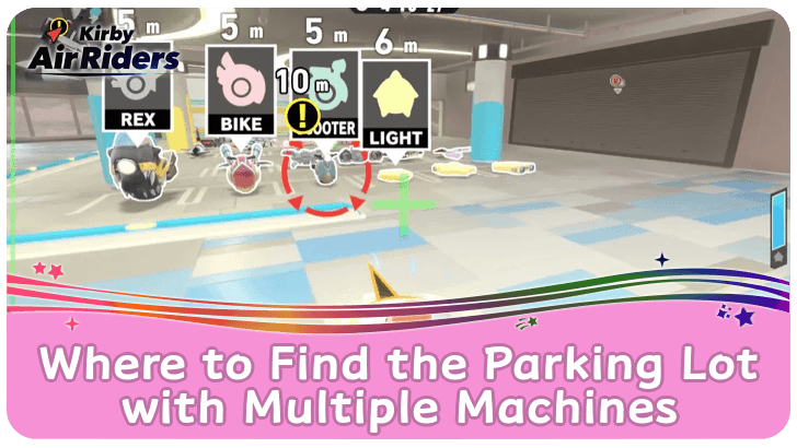 Kirby Air Riders Where to Find the Parking Lot with Multiple Machines
