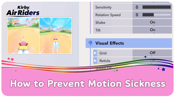 Kirby Air Riders How to Prevent Motion Sickness